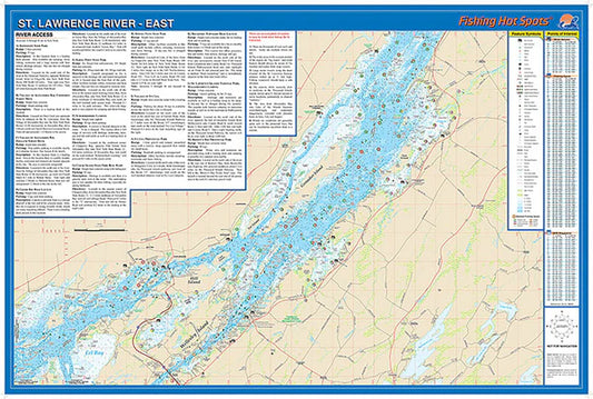 St. Lawrence River East Fishing Wall Map-S279