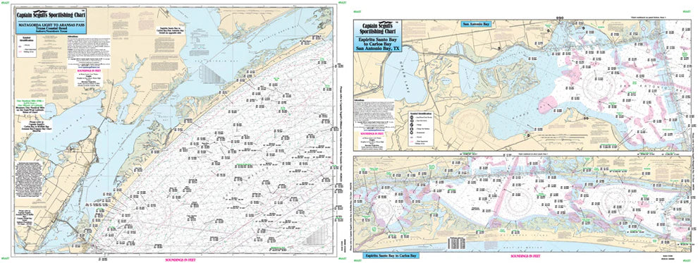 Texas Gulf Coast Sportfishing and Nautical Chart Package Great Savings on 9 Charts