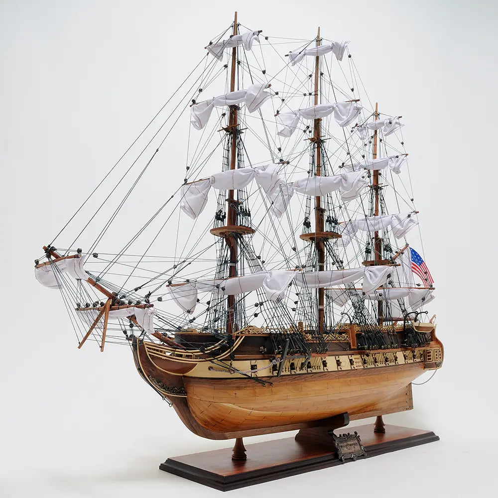 USS Constitution Model Tall Ship with Floor Display Case