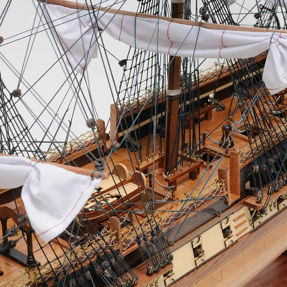 USS Constitution Model Tall Ship with Floor Display Case