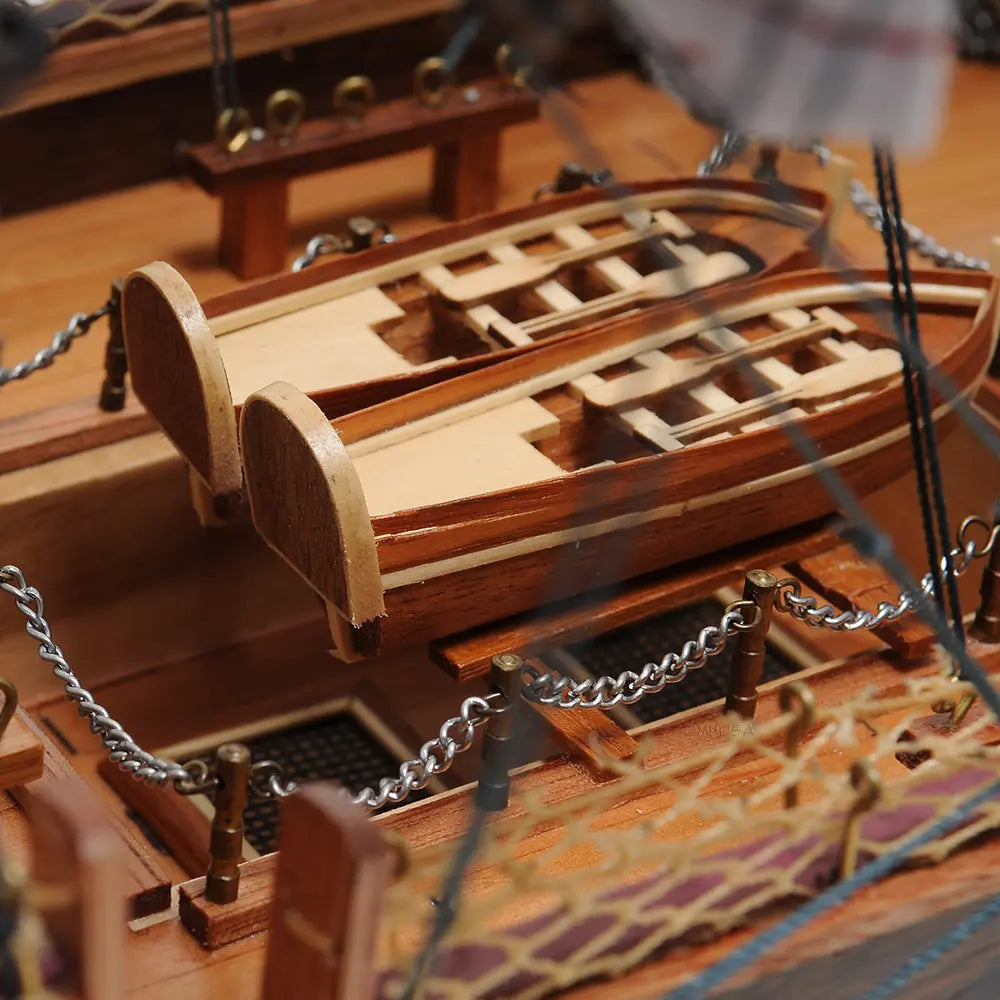 USS Constitution Model Tall Ship with Floor Display Case