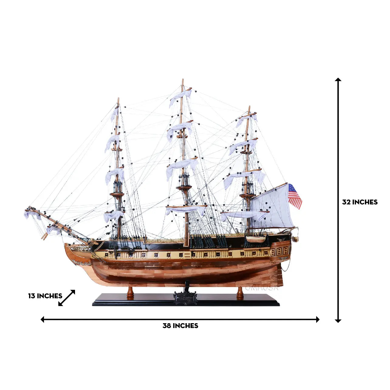 USS Constitution Model Ship Copper Bottom E.E-T121.
