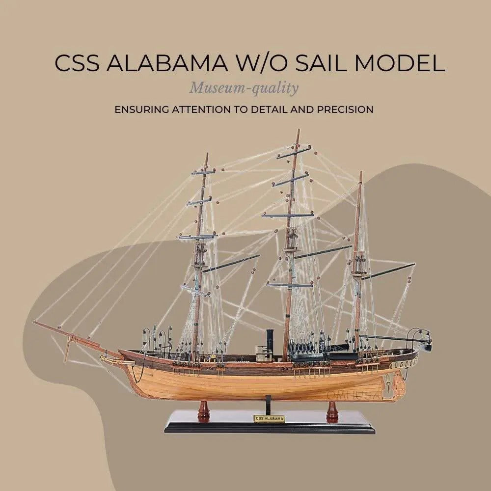 CSS Alabama Model Ship w/o Sails
