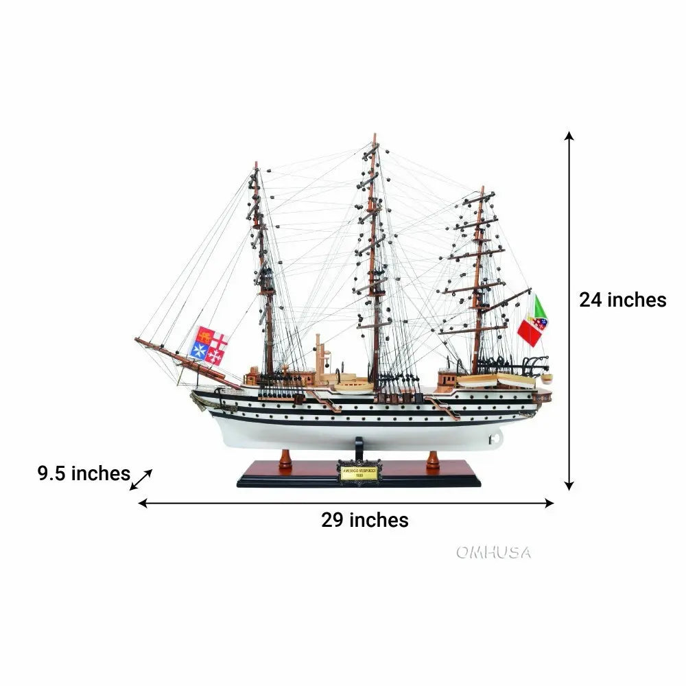 Amerigo Vespucci Painted Wood Model Ship