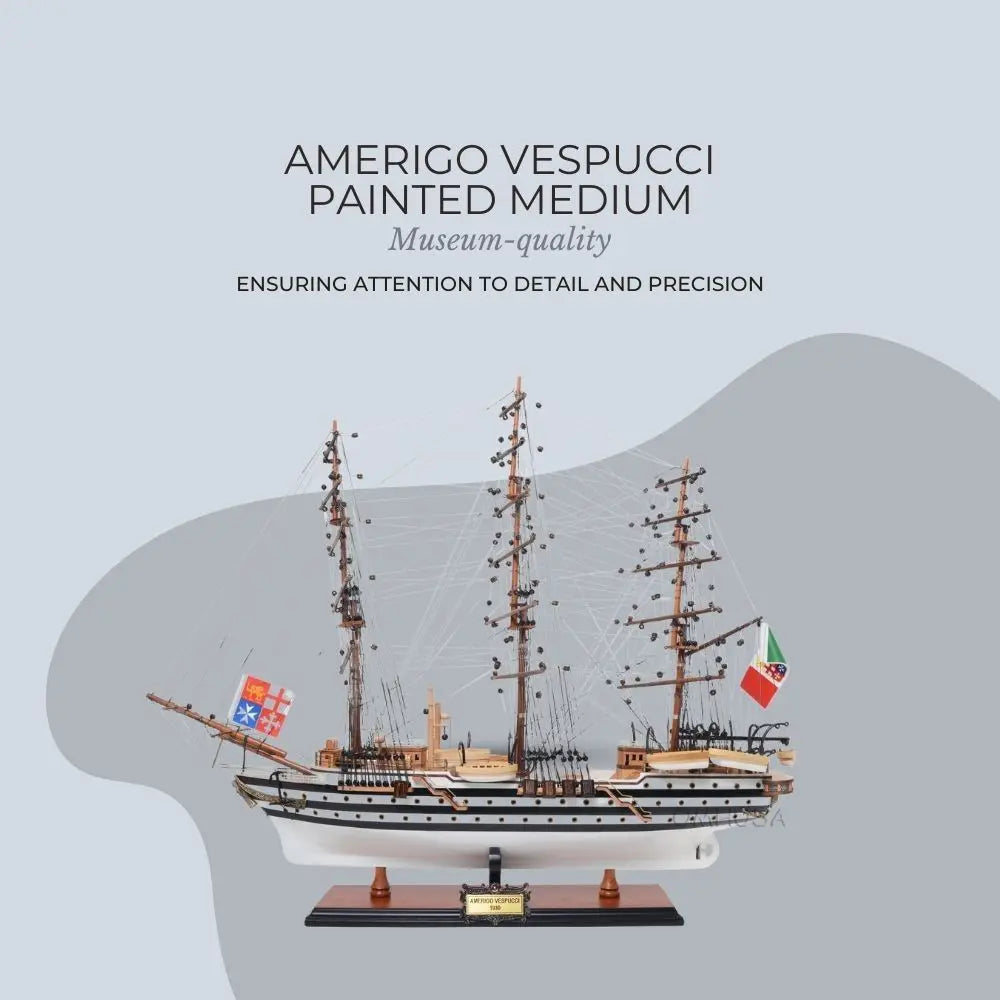 Amerigo Vespucci Painted Wood Model Ship