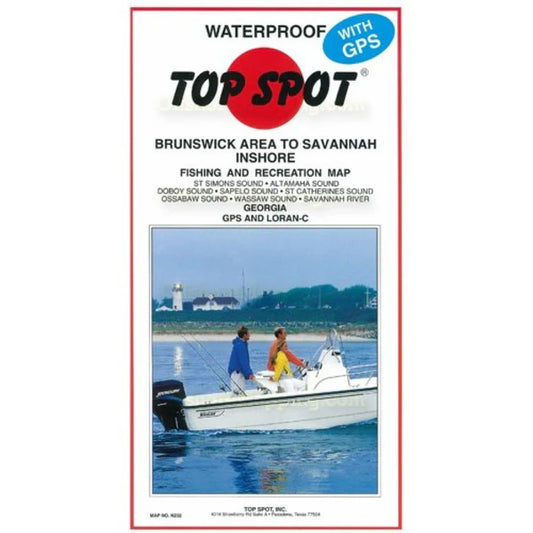 Brunswick Area North to Savannah Inshore Fishing Map-N232