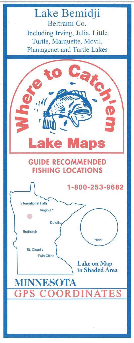BEMIDJI Lake Fishing Map