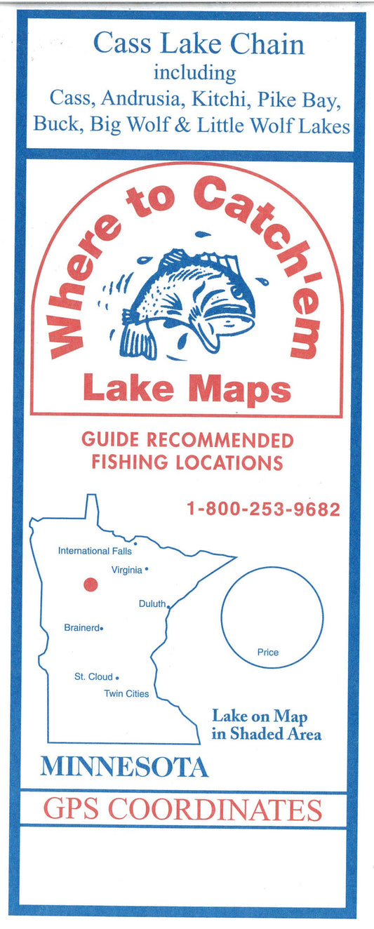 Cass Lake Chain Fishing Map