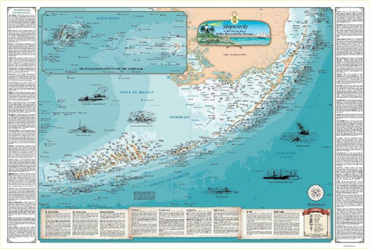 Florida Keys Shipwreck Laminated Chart