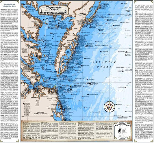 Virginia Shipwrecks Laminated Chart