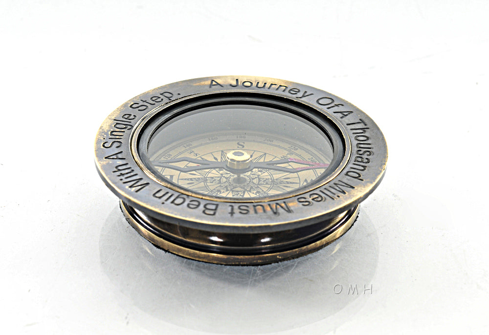 Brass 100 Year Calendar & Compass Quote Set