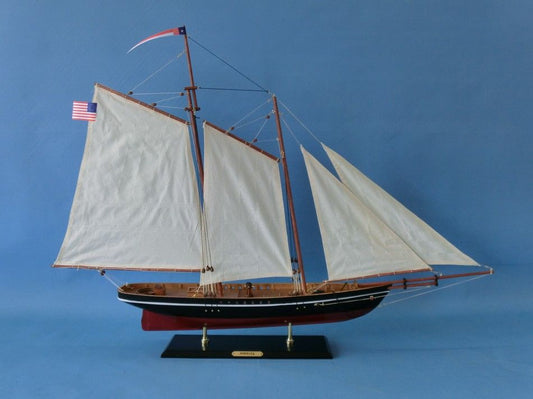 Wooden America Model Sailboat Decoration 35"