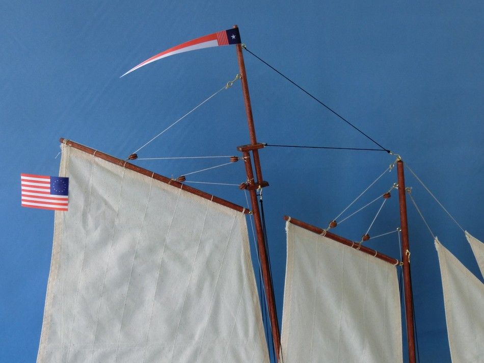 Wooden America Model Sailboat Decoration 35"