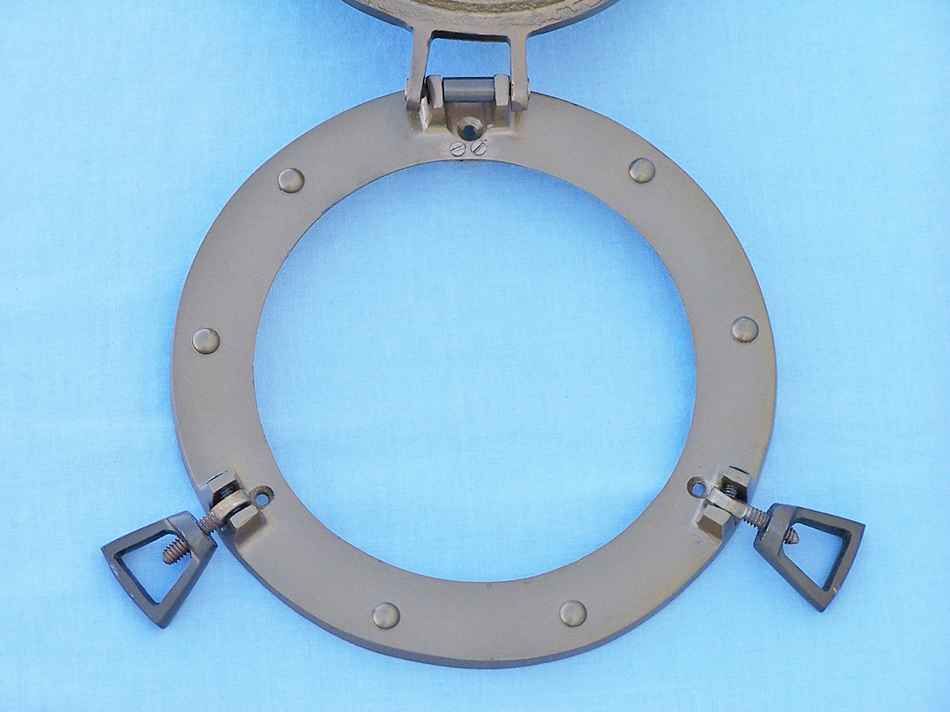 Antique Brass Decorative Ship Porthole Clock 12"