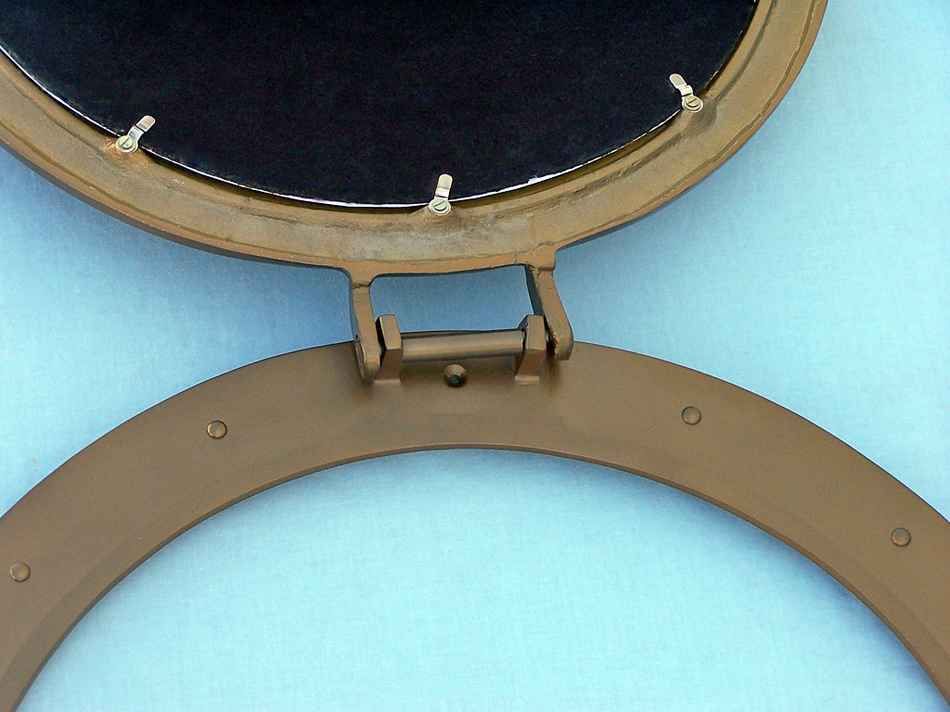Antique Brass Decorative Ship Porthole Clock 24"