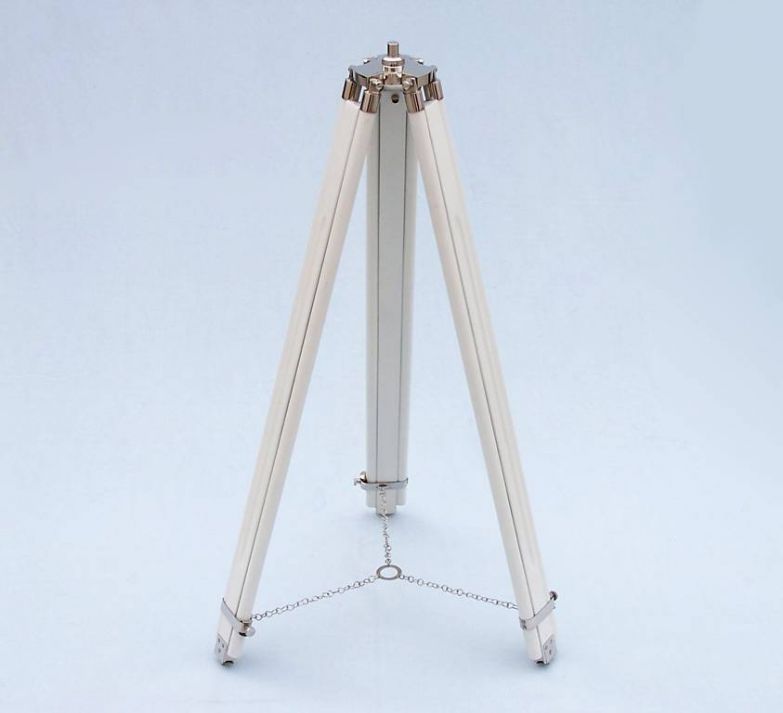 Floor Standing Chrome With White Leather Anchormaster Telescope 65"