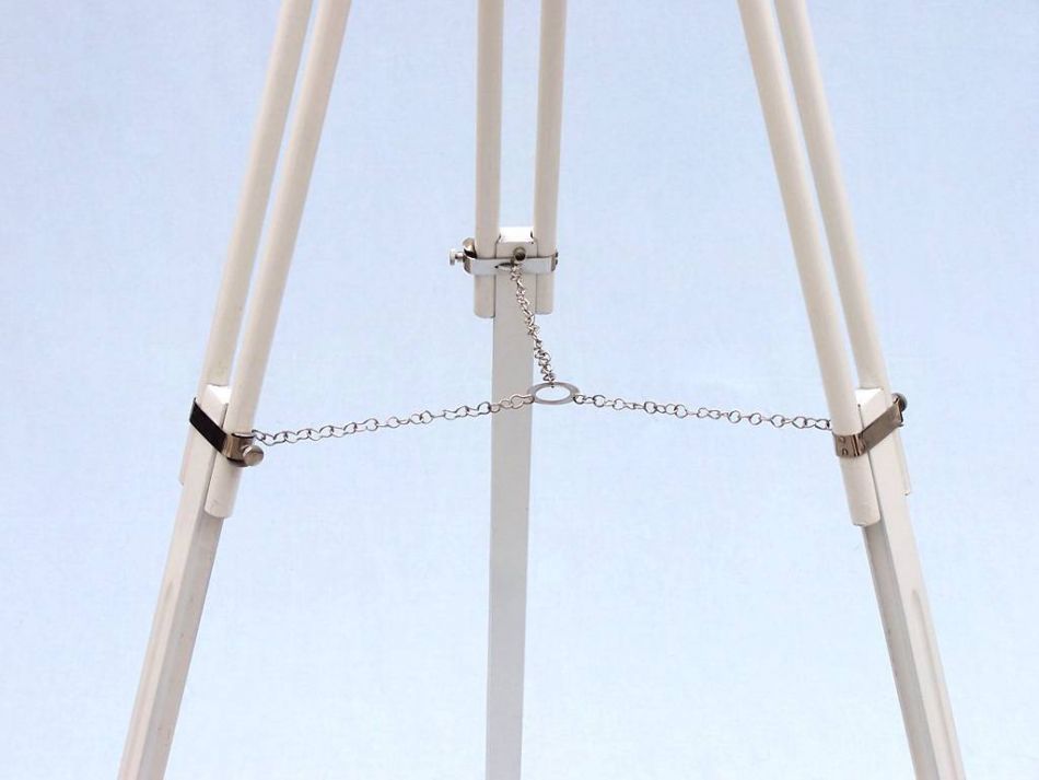 Floor Standing Chrome With White Leather Anchormaster Telescope 65"