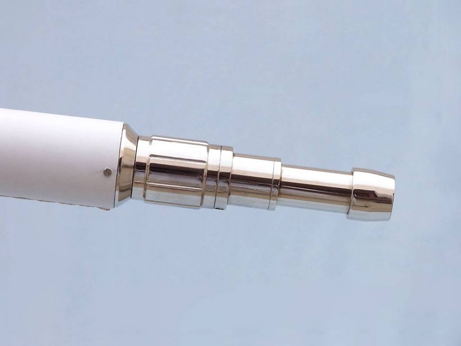 Floor Standing Chrome With White Leather Anchormaster Telescope 65"