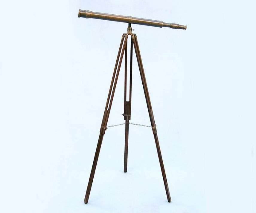 Floor Standing Antique Brass Galileo Telescope 65"
