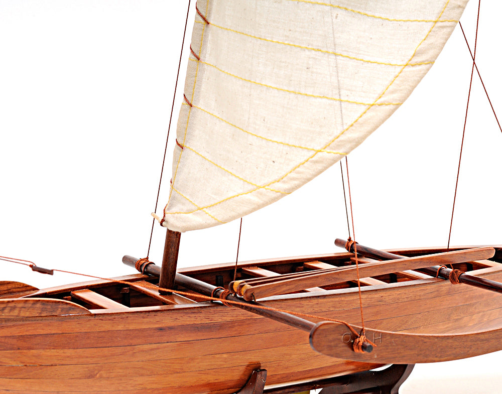 Wooden Model Hawaiian Canoe