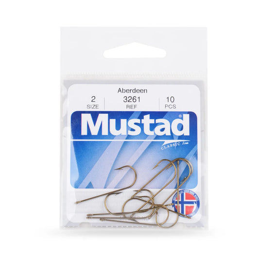 Mustad Aberdeen Hook Bronze 10ct Size 8 ( Save on 2 Packs )