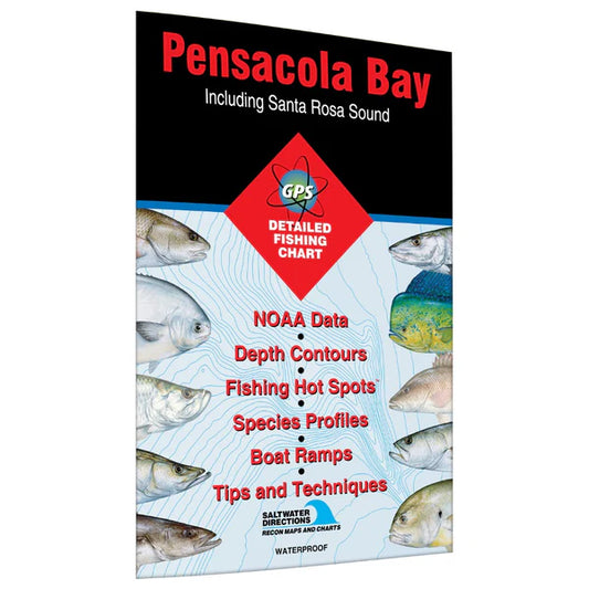Pensacola Bay Including Santa Rosa Sound Fishing Map-FL0138