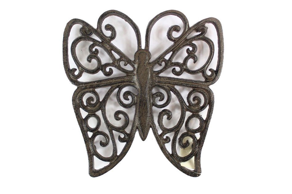Cast Iron Butterfly Trivet 8"