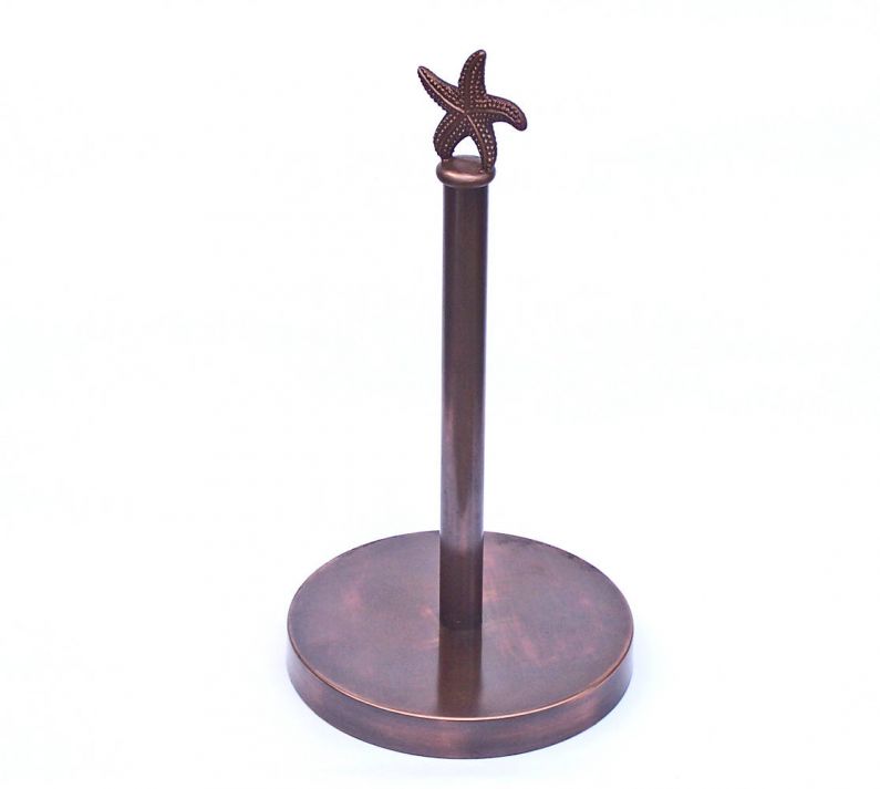 Antique Copper Starfish Paper Towel Holder 16"