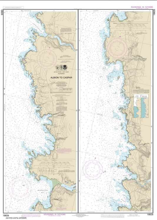 Albion to Caspar (18628-9) by NOAA Nautical Chart