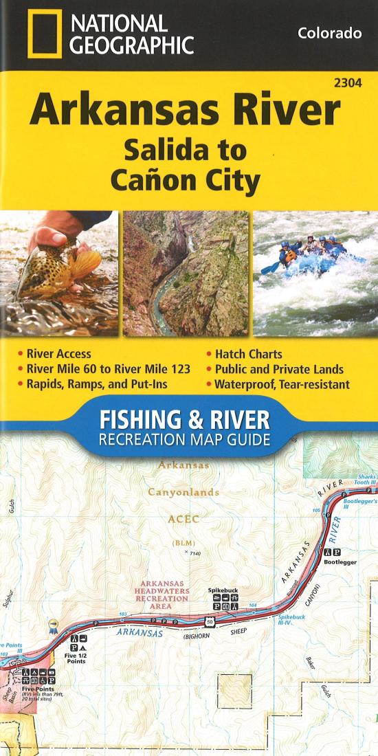 Arkansas River : Salida to Cañon City Fishing Map