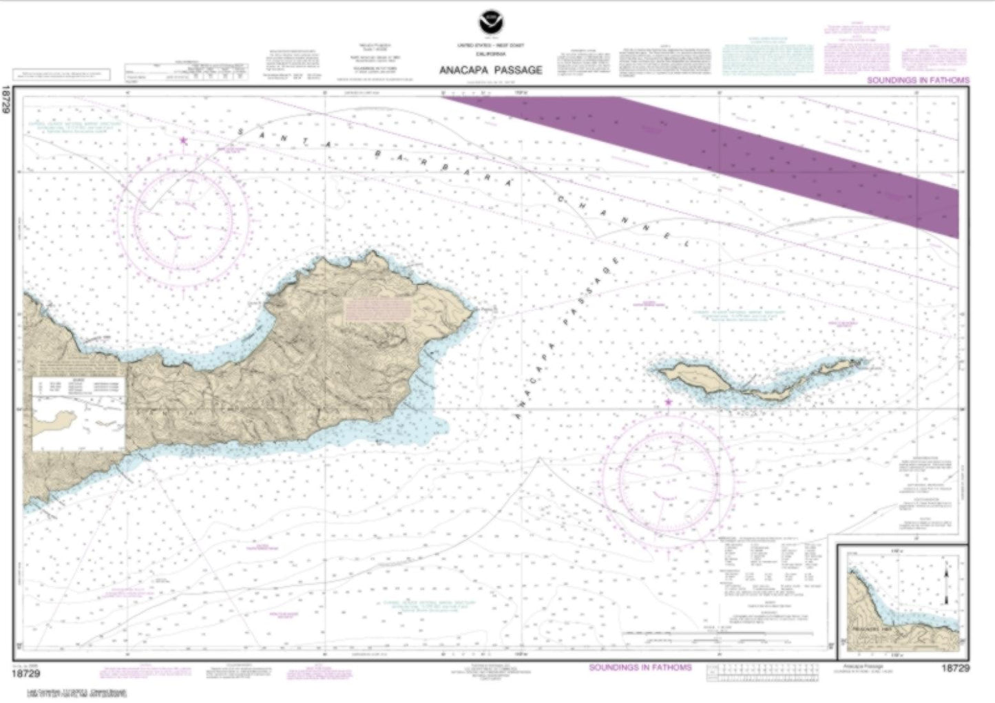 Anacapa Passage; Prisoners Harbor (18729-13) by NOAA Nautical Chart