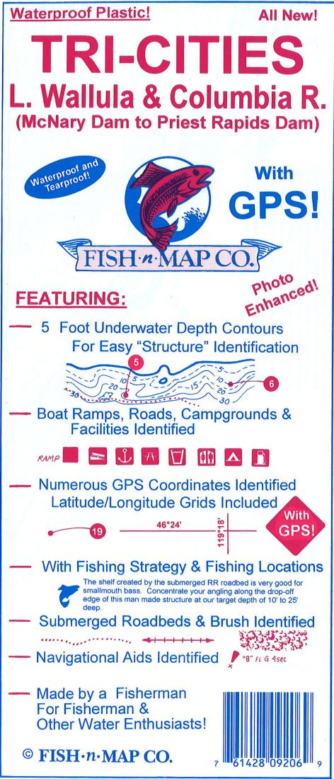 Tri Cities/Lake Wallula/ Columbia River, WA Fishing Map