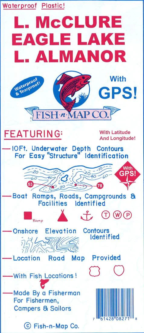 McClure, Eagle Lake, Lake Almanor Fishing Map