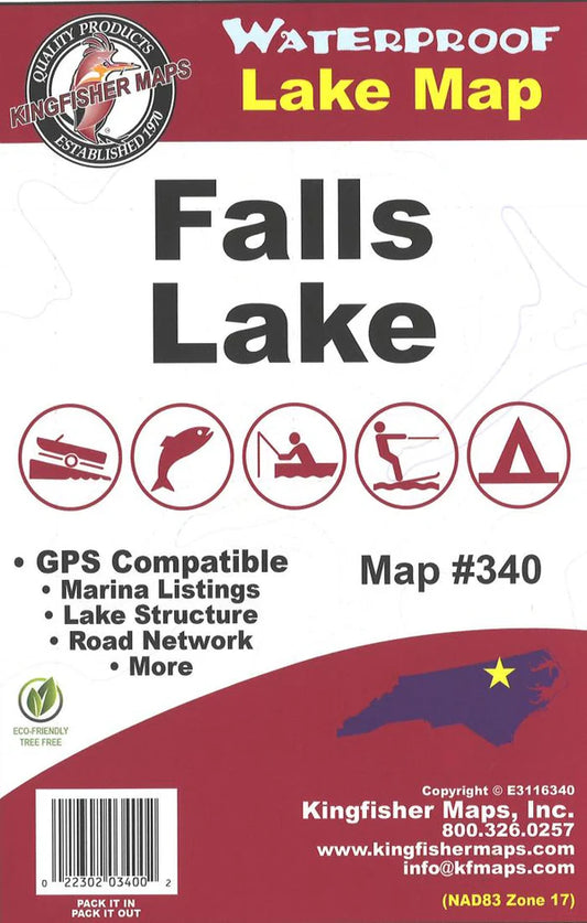 Falls Lake Fishing Map-340