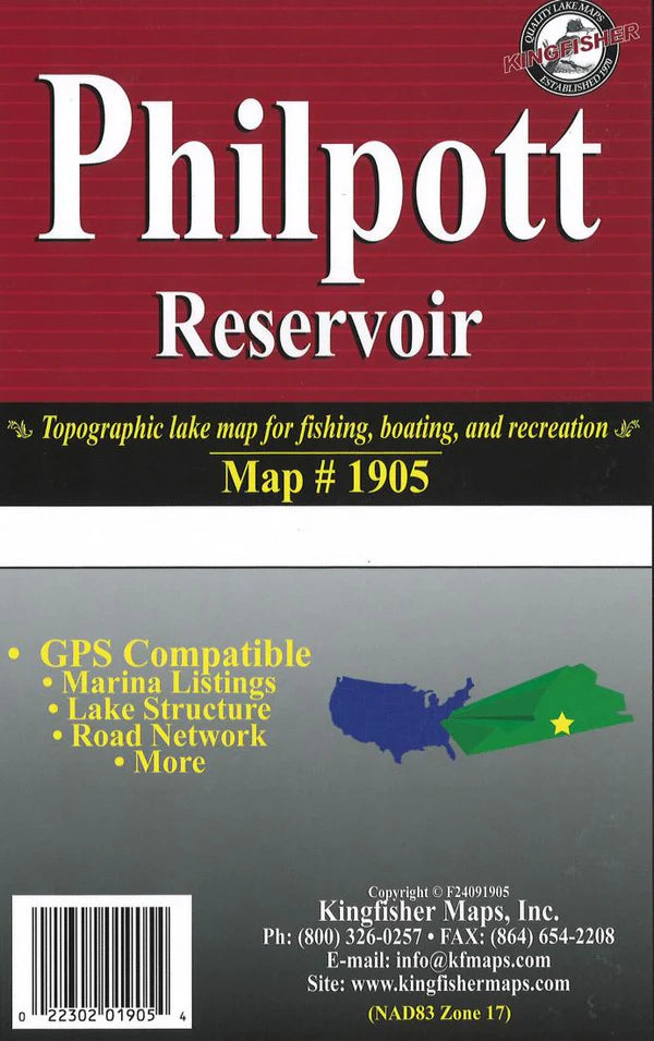 Philpott Reservoir Fishing Map-1905