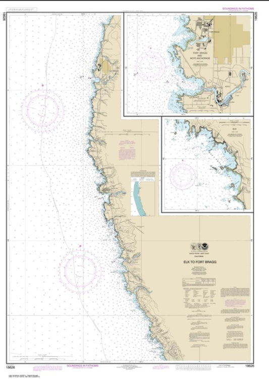 Elk to Fort Bragg; Fort Bragg and Noyo Anchorage; Elk (18626-16) by NOAA Nautical Chart