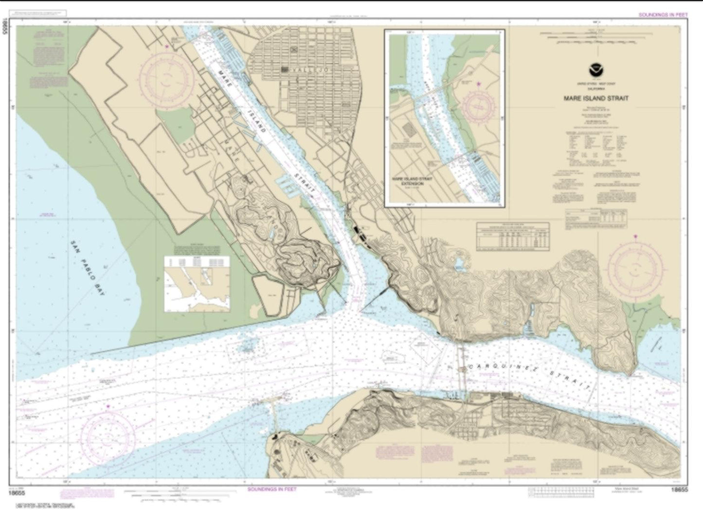 Mare Island Strait (18655-59) by NOAA Nautical Chart