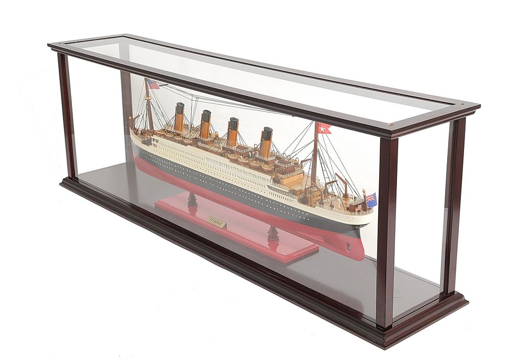 RMS Titanic Model Cruise Ship with Display Case