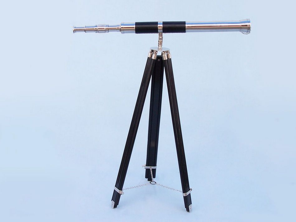 Admirals Floor Standing Chrome with Leather Telescope 60"