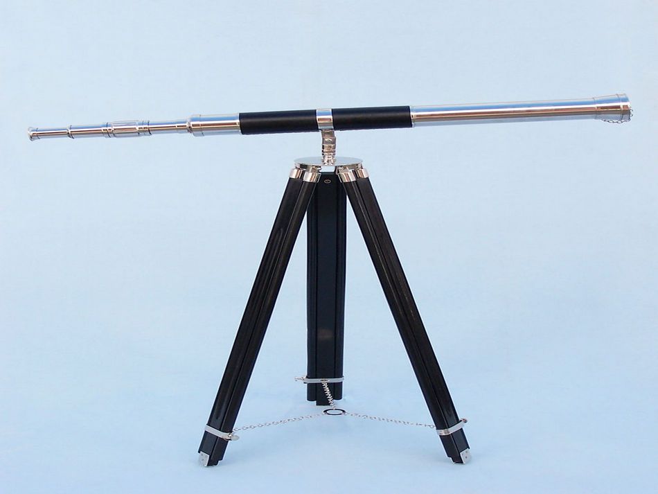 Admirals Floor Standing Chrome with Leather Telescope 60"