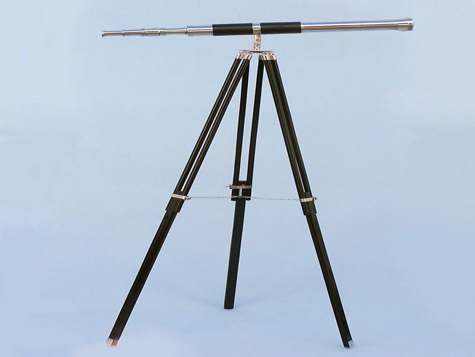 Admirals Floor Standing Chrome with Leather Telescope 60"
