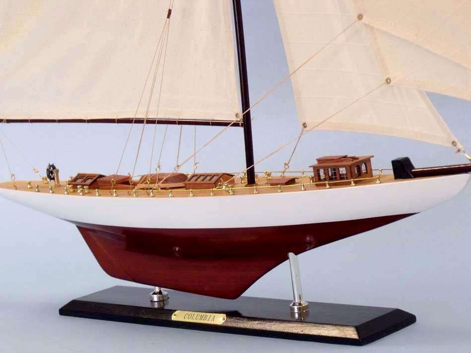 Wooden Columbia Limited Model Sailboat Decoration 35"