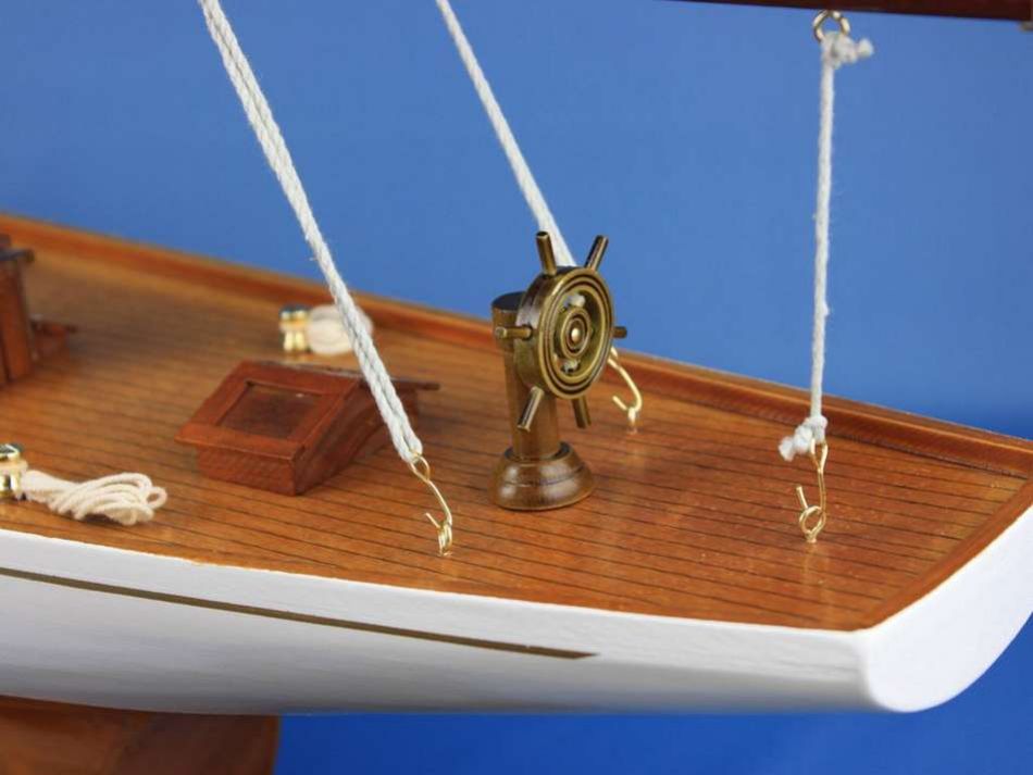 Wooden Columbia Model Sailboat Decoration 60"