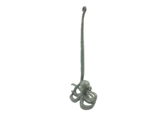 Antique Bronze Cast Iron Octopus Kitchen Paper Towel Holder 19"