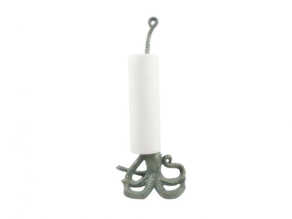 Antique Bronze Cast Iron Octopus Kitchen Paper Towel Holder 19"