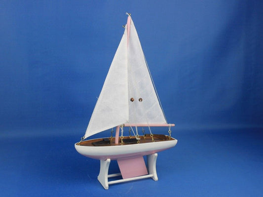 Wooden It Floats 12" - Pink Floating Sailboat Model