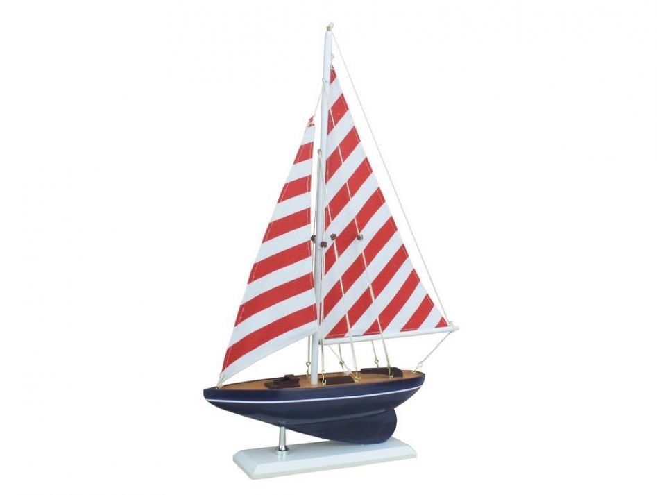 Wooden Nautical Delight Model Sailboat 17"
