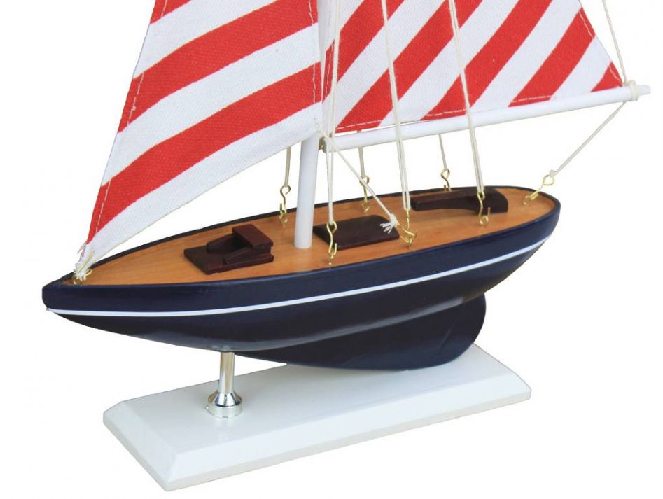 Wooden Nautical Delight Model Sailboat 17"