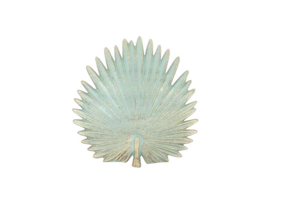 Antique Bronze Cast Iron Decorative Metal Kitchen Palm Frond Trivet 8"