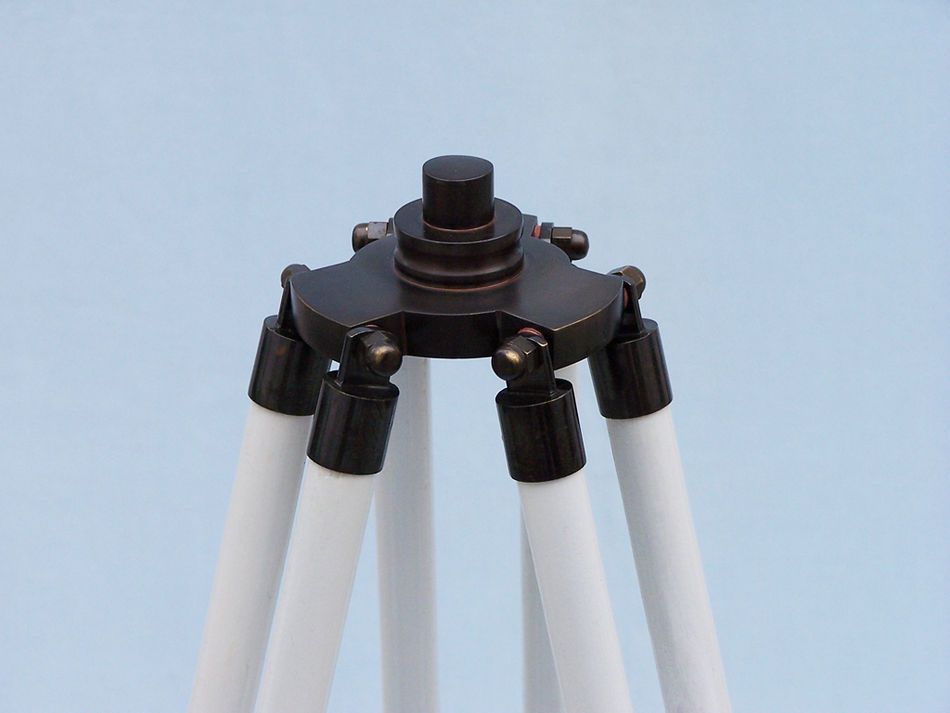 Floor Standing Oil Rubbed Bronze/White Leather Galileo Telescope 65"